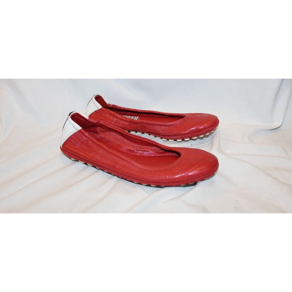 Vintage Bikkembergs Women's Red Leather Ballet Flats EU 36 US 5-5.5